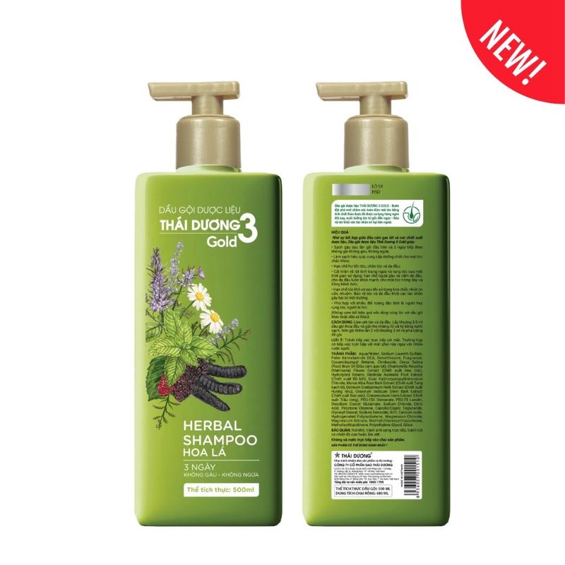 Combo 02 Dầu gội dược liệu Thái Dương 3 (Hoa lá, 500ml) - mẫu mới. 1