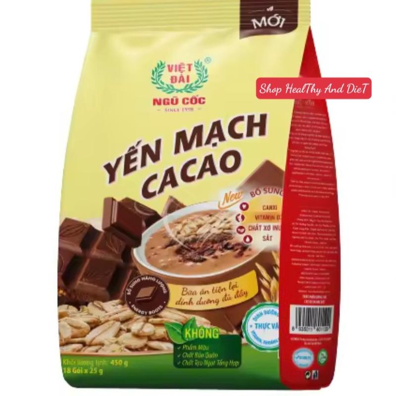 Bột Ngũ Cốc Yến Mạch Cacao Việt Đài 450gr (18gói x 25gr)