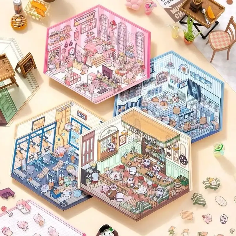 F.R DIY Bộ Sticker trang trí không gian 3D nhỏ giúp tăng sự stress và sáng tạo