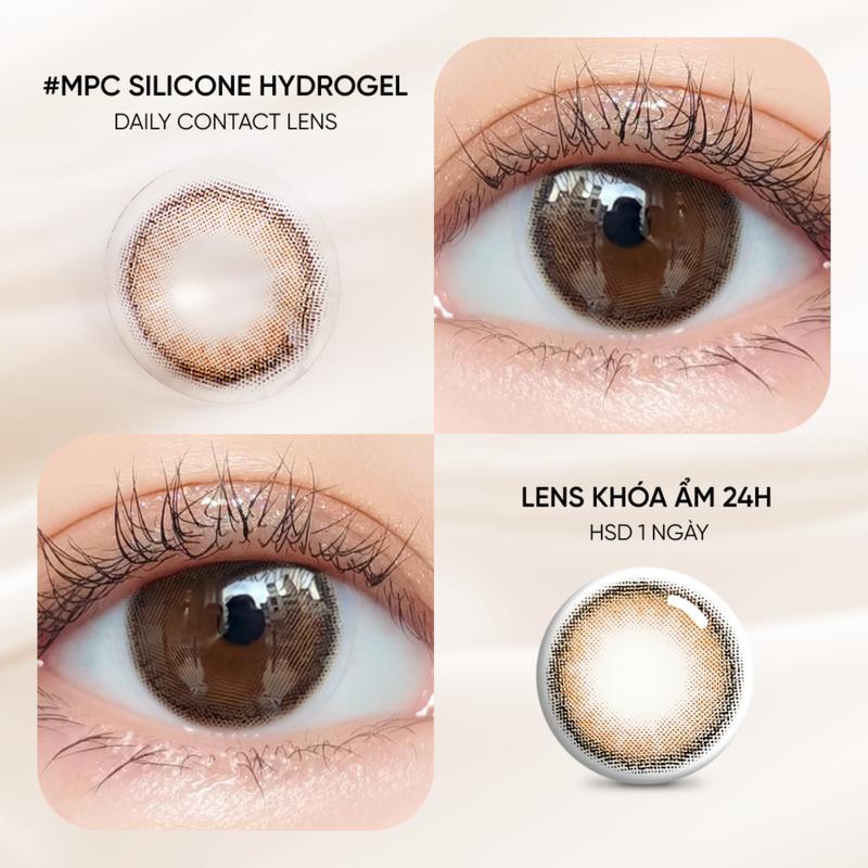 Kính áp tròng khoá ẩm 24H 1 Ngày CARASE, Lens cận màu nâu choco OVIA CHOCO (1 chiếc) Nữ Women
