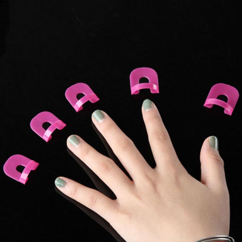 1set/2sets Reusable Manicure Shield Protection Cover, Nail Polish Spill Proof Protector Clip, Finger Stencil For DIY Manicure 2