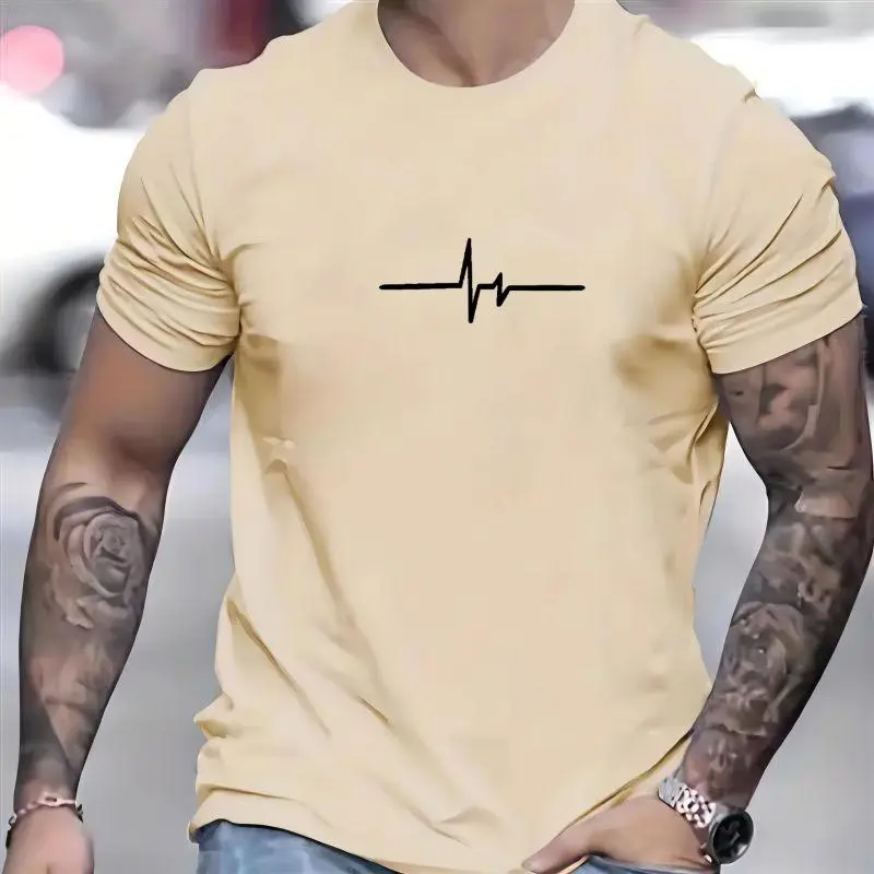 Kaos Distro Pria DETAK JANTUNG Kaos Oblong Pria Cotton Combed Atasan Tshirt Pria Kain Katun Sablon Logo Baju Anime Nyaman 2