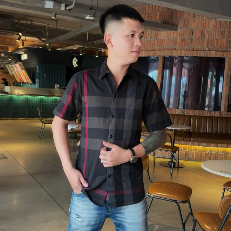 {MS41} Sơmi đen sọc đỏ phối màu , truyền thống bigsize 45-120Kg 4