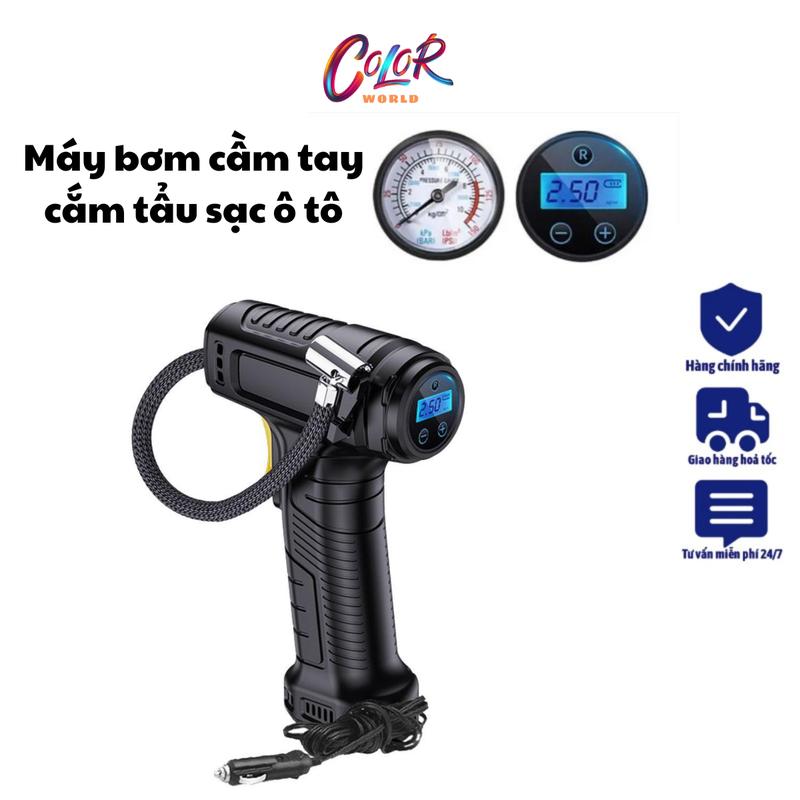 Máy bơm cầm tay có dây cắm tẩu sạc ô tô dành cho nhiều loại xe - Color World