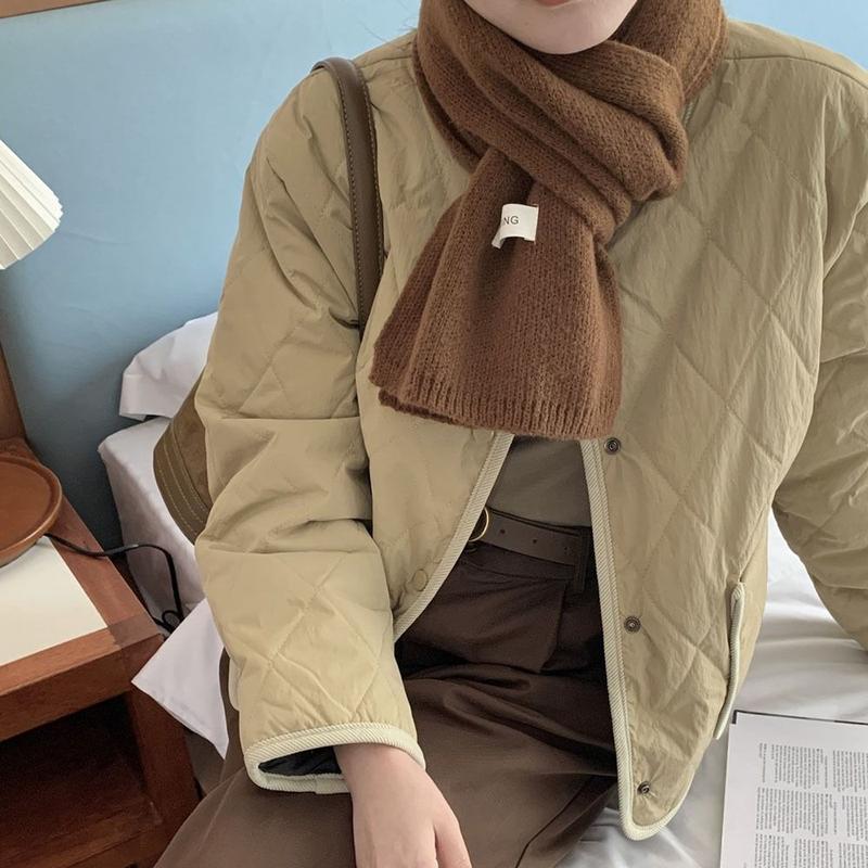 Product Introduction of Winter Warm Solid Color Cross Scarf Woolen Thicken Neckerchief Neck Scarf Girls 10
