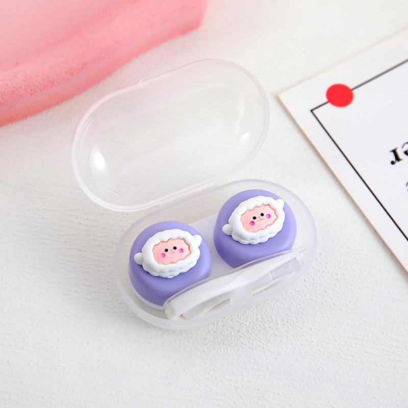 Product Introduction of Cartoon Animal Contact Lens Case Companion Box Cute Student Myopia Mini Contact Eye Portable Compact Storage Box Care Box 29