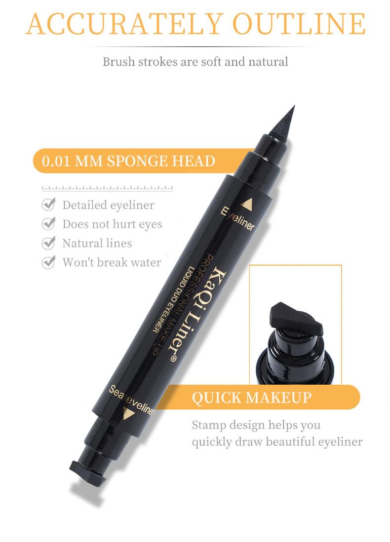 Product Introduction of Double Head Seal Eyeliner Waterproof non-smudging Delta Wing Tail Seal Eyeliner 20