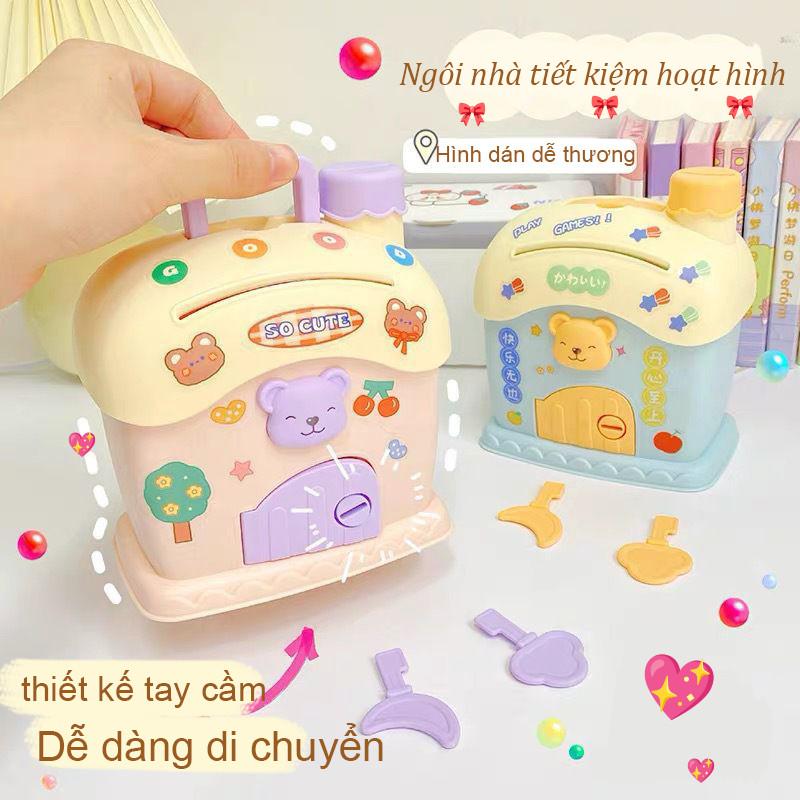 Nhà Nấm Mẫu Mới Hộp Đựng Tiền Dán Diy Két Sắt Mini Có Thể Gửi Và Rút Heo Đất Tiết Kiệm Quà Tặng Cho Trẻ Em
