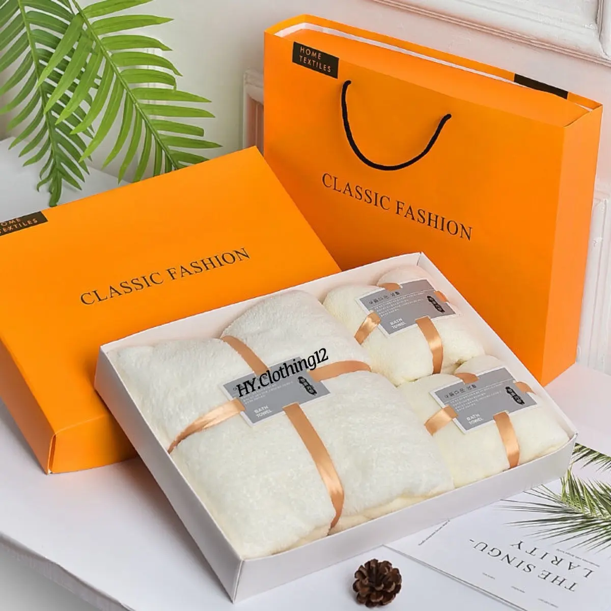 Handuk Mandi & Wajah Premium 3in1 / Bath Towel Set Cotton Tebal Halus / Hadiah Souvenir Penikahan Gift Hampers Set Microfiber Kado