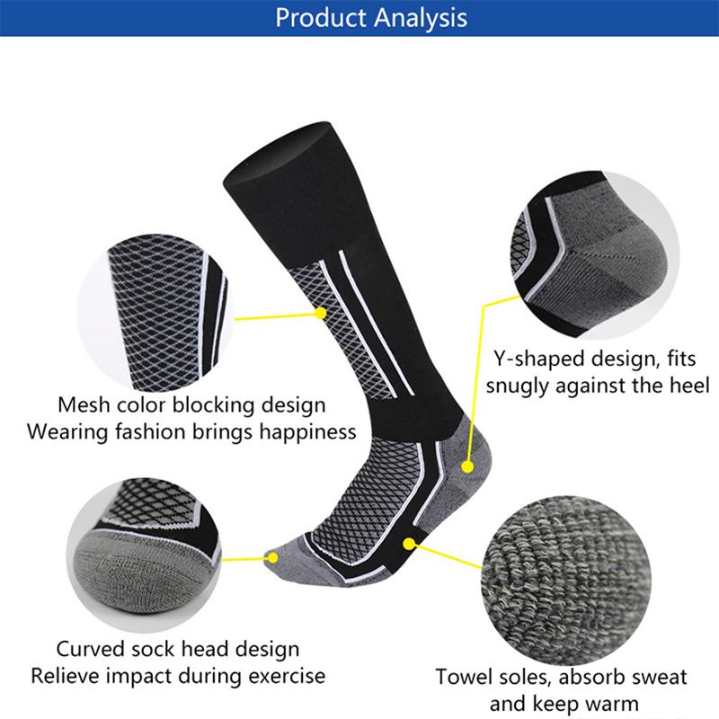 Product Introduction of 1pair Winter Warm Thickened Ski Socks Outdoor Sports Hiking Breathable Stockings For Women Men Children Snow Sport Travel Unisex 25