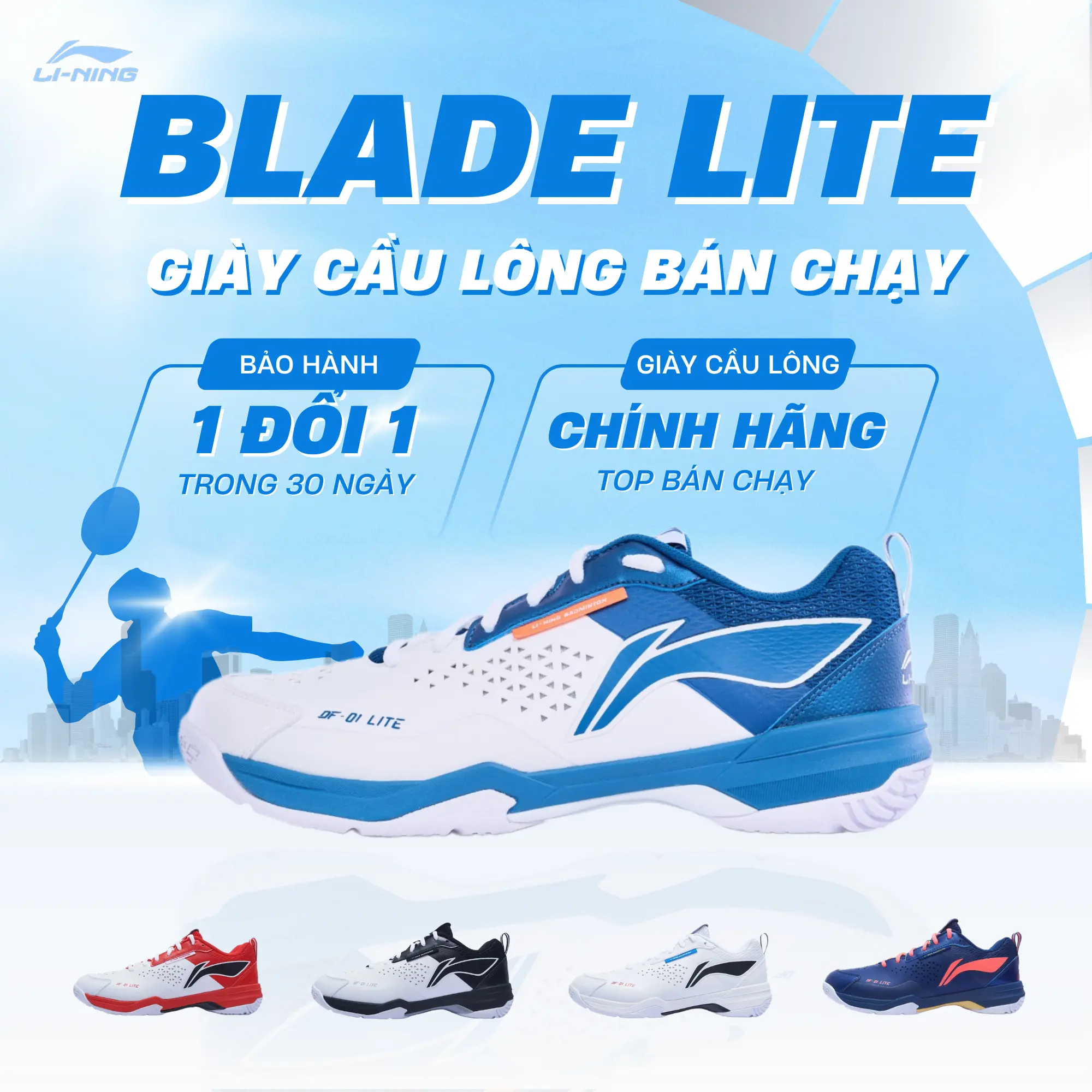Giày cầu lông chính hãng Li-Ning BLADE LITE AYZT005 dành cho cả và nữ, Người chơi phong trào và chuyên nghiệp
