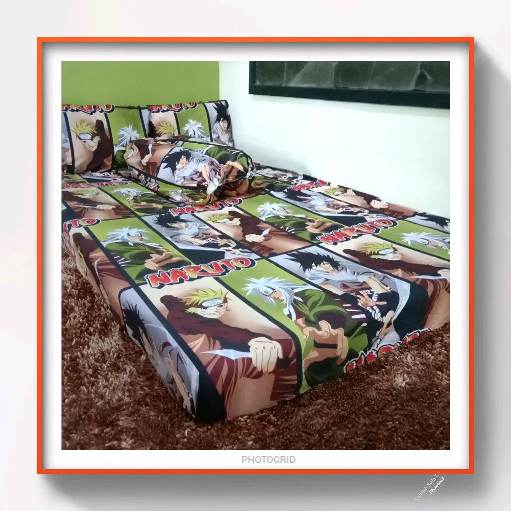 Sprei Anime Motif Anak Karakter Naruto Bantal - Ukuran 200x200 cm - Kain, Guling
