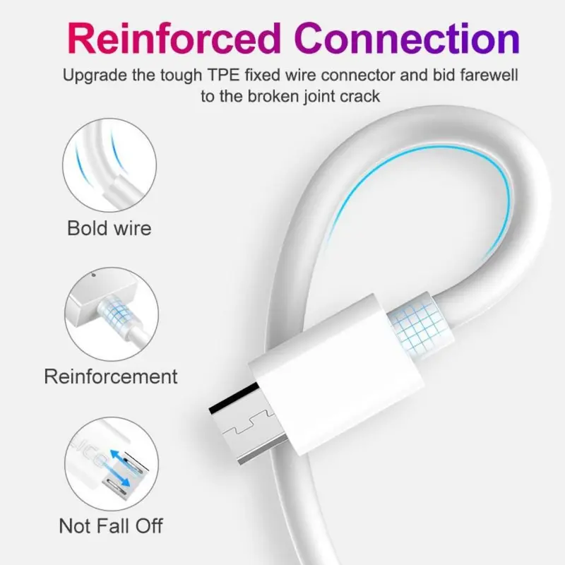 Cáp Micro-USB, Dành Cho Tất Cả Điện Thoại Android, Tương Thích Với Samsung, Sony, Oppo, Vivo, Lenovo, Asus, Xiaomi, Redmi, Chiều Dài 100Cm, Cáp Sạc Dữ Liệu Phone 1