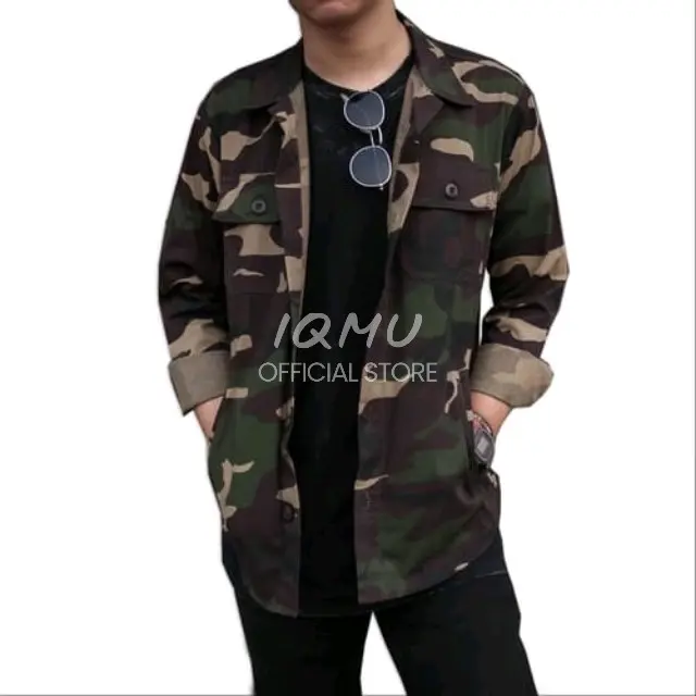 Kemeja Loreng Semi Parka Bahan Kanvas Tr Pria wanita Top  - Jaket Semi Parka - Fashion Terbaru 0