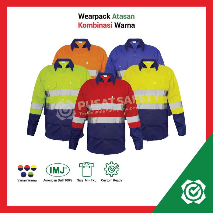Gambar Baju Safety Wearpack Atasan Lengan Panjang Seragam Kombinasi IMJ dari Pusat Safety Kota Administrasi Jakarta Barat Tokopedia