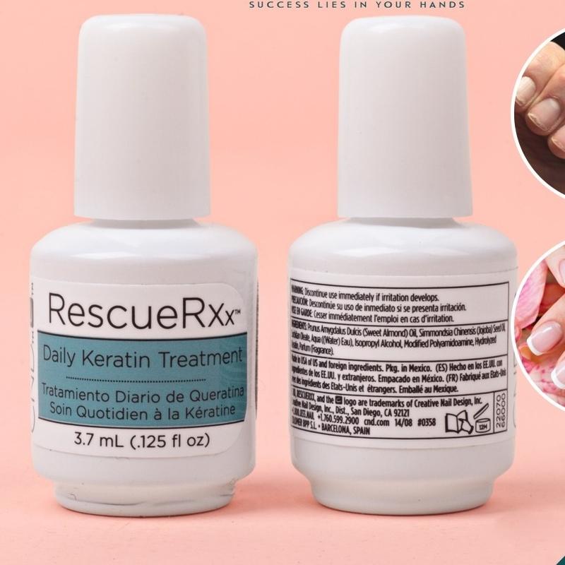 Dưỡng phục hồi móng CND RescueRXx 3.7ml nhập khẩu Mỹ chính hãng - Dầu dưỡng móng cải thiện hư tổn  Làm Nail Collagen Trà