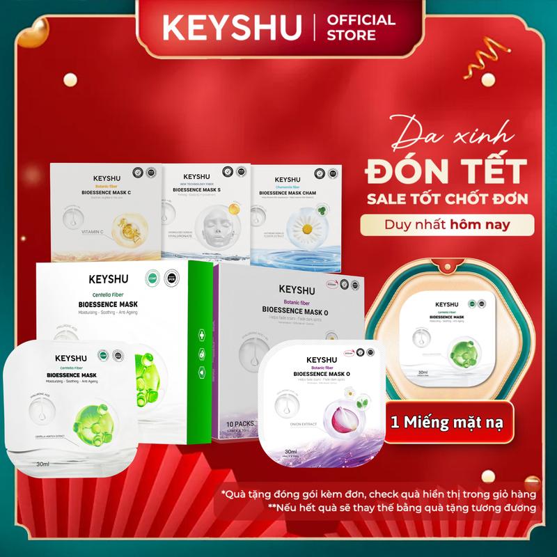 Mặt Nạ Sợi Xơ Rau Má Centella Fiber KEYSHU Dưỡng Ẩm Làm Mềm Da Hỗ Trợ Ngăn Ngừa Lão Hóa 30ML