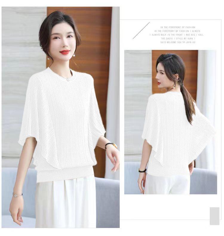Product Introduction of Áo Phông Dáng Rộng Cho Nữ, Ngoại Cỡ, Áo Cánh Dơi, Làm Bằng Lụa Lạnh, ngắn Tay, Áo Thường Ngày Thích Hợp Cho Mùa Hè, Áo Cánh Mỏng, Quần Áo Nữ 18