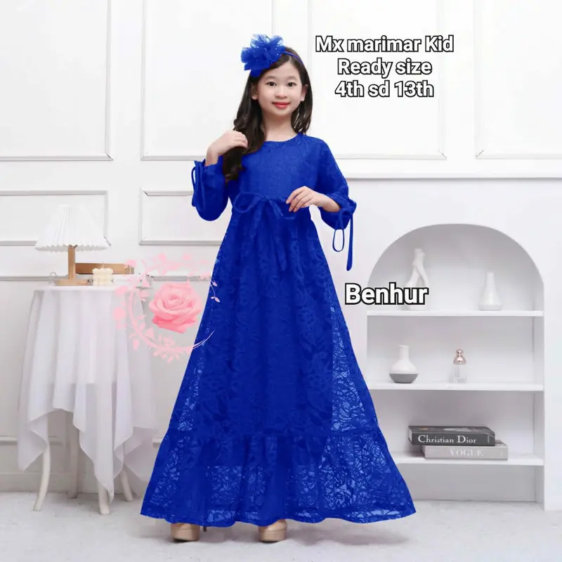 DRESS MAXI ANAK BRUKAT / DRESS GAUN ANAK ELEGAN / DRESS MAXI ANAK PEREMPUAN  / DRESS ANAK MODEL KEKINIAN/ DRESS MAXI ANAK USIA 4-13 TAHUN / Fashion 5