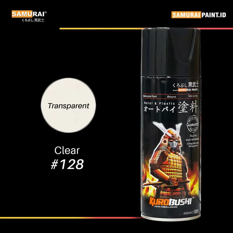 Samurai Paint Clear #128 ( isi 400ml & warna bening / transparan ) clear gloosy 1k samuraipaint.id 0