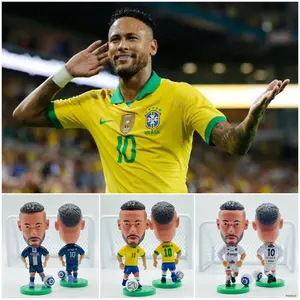Miniatur Pemain Sepakbola Neymar JR Action Figure Bola Kodoto Soccerwe Figurine Neymar Koleksi Hadiah Collectibles Memorabilia Neymar JR Santos PSG Brazil XV Kids Jakarta
