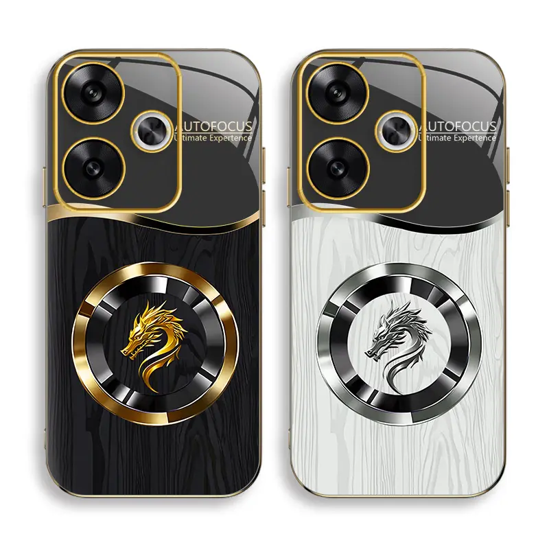 Memperlancar kasus telepon TPU yang cocok【XIA0MI Poco F6 5g】-TPU kayu naga