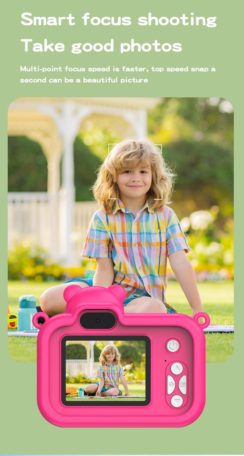 Product Introduction of New children's camera with front and rear dual camera cartoon camera toy, high pixel camera, anti fall gift 11
