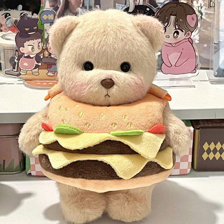 Balo Bear Messenger, Túi Khoai Tây Chiên Hamburger, Búp Bê Dễ Thương, Mặt Dây Chuyền Ba Lô, Búp Bê Nhồi Bông, Quà Sinh Nhật, 2024 1