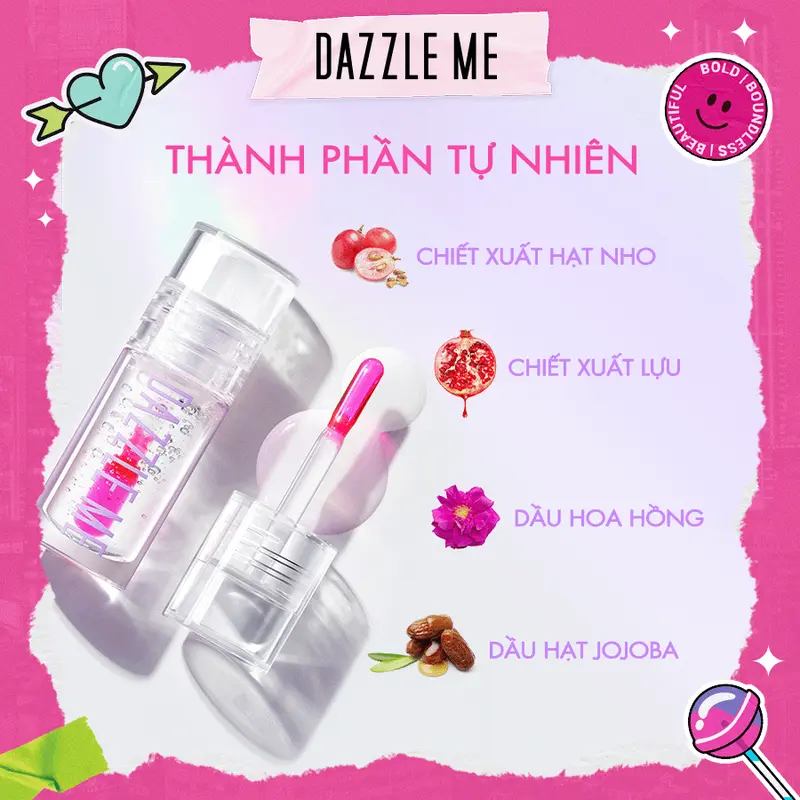 DAZZLE ME Serum Dưỡng Môi Lip Serum 24/7 Dưỡng Ẩm, Làm Mềm Môi Wonderfullip Serum 2.5g Son Nữ Women 5