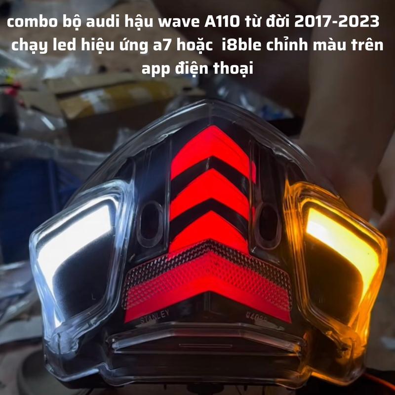 Bộ Đen LED Hậu wave A110 từ đời 2017-2023 chạy led hiệu ứng LED A7 i8ble giắc cắm trả theo xe CHUYỂN ĐIỆN BÌNH TRƯỚC KHI LẮP ĐẶT xi nhan