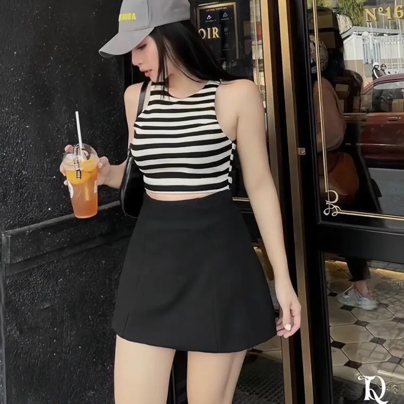 Chân váy A ngắn lưng cao dáng công sở ôm xòe M089 6