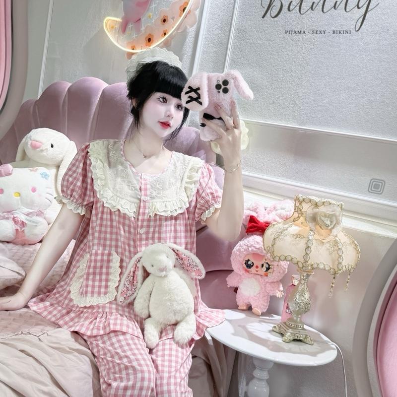 Bộ Kẻ Hồng Cổ Chun Cute Thô Mềm Qccc 7