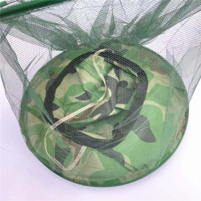 Product Introduction of Hot Mosquito Prevention Gauze Hat Camo Yellow Camo Green Beekeeping Hat 58cm Head Circumference Face Protection Cap Camping 11