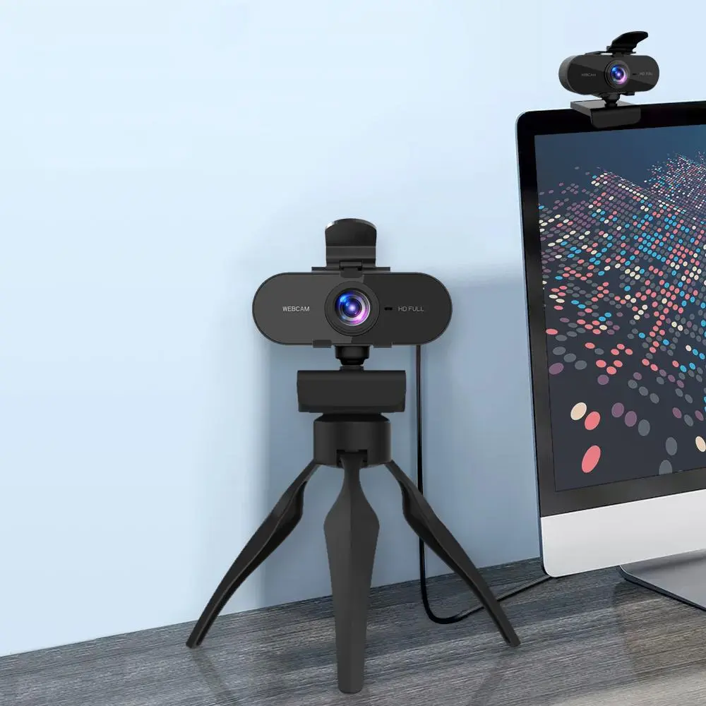 Full HD 1080P Webcam with Privacy Cover & Bracket, USB Plug & Play Laptop Webcam, Meeting Camera, Student Classroom Camera, Video Webcam, Work Camera