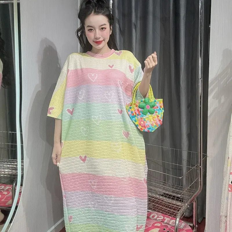 Đầm babydoll vải xốp hoạt hình cute A195 Nữ Dress Women Nhung Voi 1