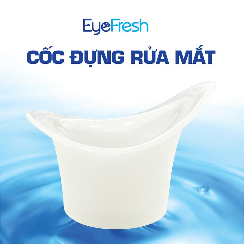 Cốc đựng nước rửa mắt EyeFresh - Chất liệu silicon mềm mại, sản phẩm ôm gọn khít vào viền mắt, giúp cho việc rửa sạch và dễ dàng hơn. Lens
