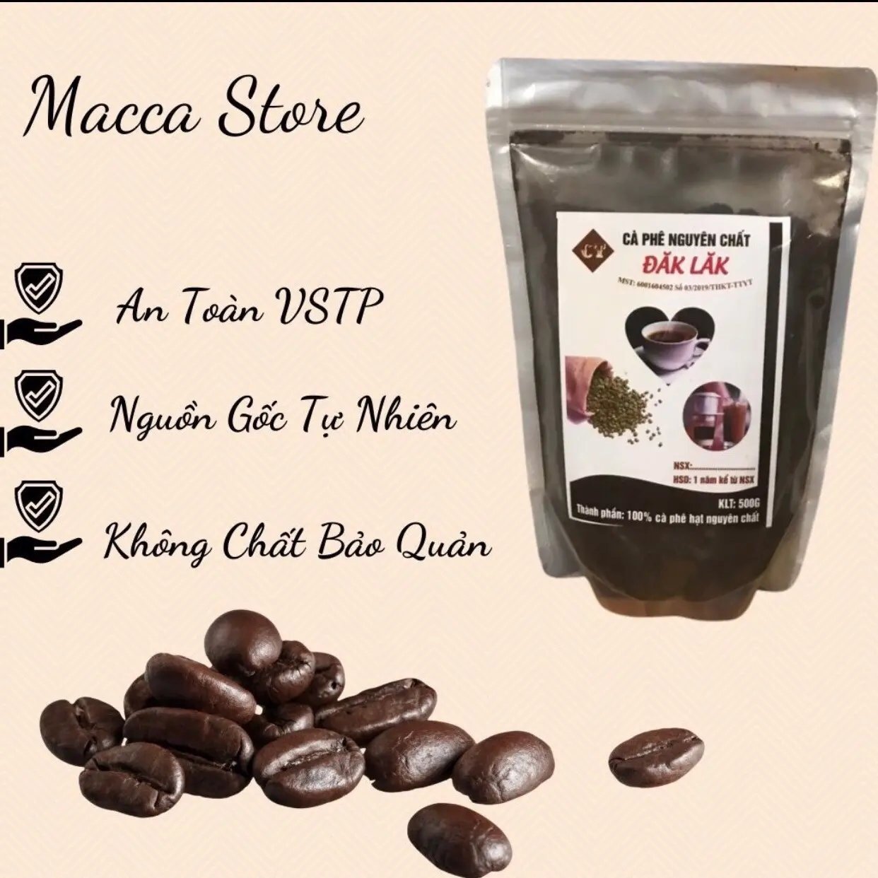 Cà phê nguyên chất rang mộc 500 gr
