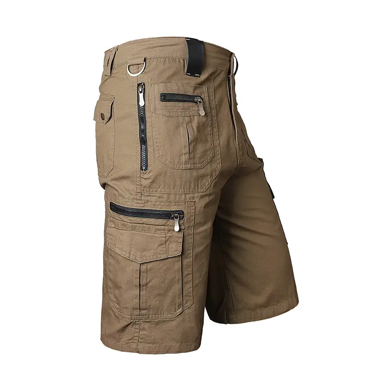 Cross-Border Cropped Pants Men's Loose Straight Summer Large Size Trendy Casual Middle Pants Multi-Bag Cotton Workwear Shorts Men