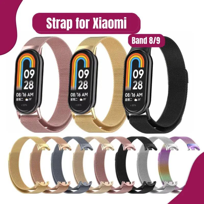 Milanese Magnet Loop Strap for Xiaomi Mi Band 8 9 Jam 0