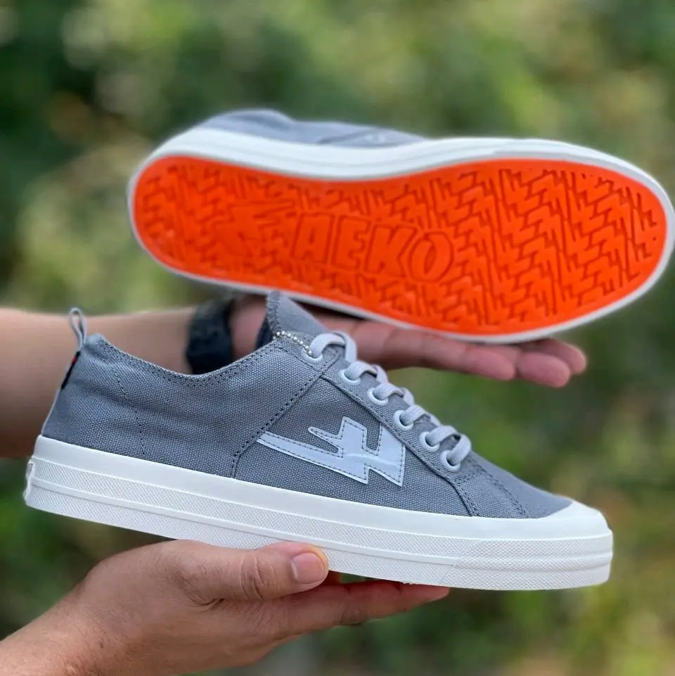 [BISA NYALA] Sepatu Sneakers Aekoshoes NEW ABU REFLECTIVE Pria/Wanita Original Produk Lokal Tanpa Hak Hak Datar Canvas Casual