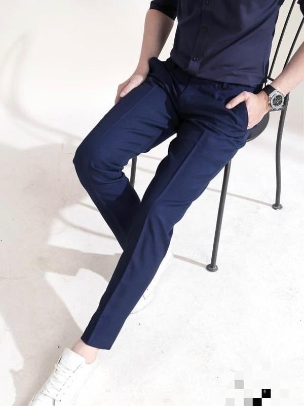 (QT 40) Quần Tây Âu Nam Màu Xanh From Dáng Baggy Co Giãn Tốt. Menswear Nhung Ong 2