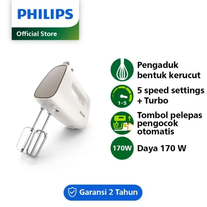 Philips Mixer (Hand Mixer ) - HR1552 - 170 Watt , Mixer Philips Chopper Mixer 3