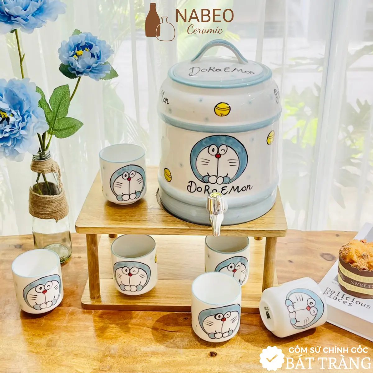 Bộ Bình Nước 2,5L, 4L Bát Tràng Decor Nhiều Mẫu Vẽ Tay, Bình Đựng Nước Đẹp An Toàn Sức Khoẻ