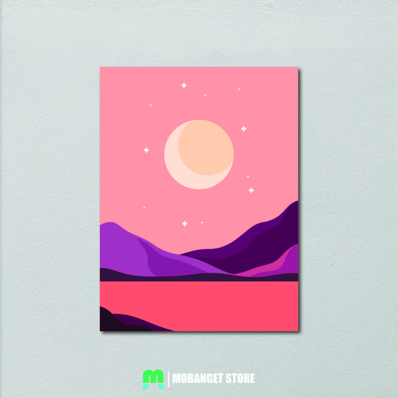 Hiasan Dinding Ruang Tamu Pajangan Rumah Poster Aesthetic Dekorasi Kamar | Flat Desain Abstract gantungan 2