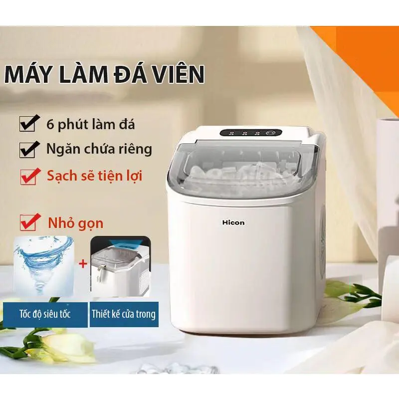 Máy làm đá viên tức thời trong 6 phút, tự động làm đá, an toàn, dễ sử dụng, tiết kiệm điện năng