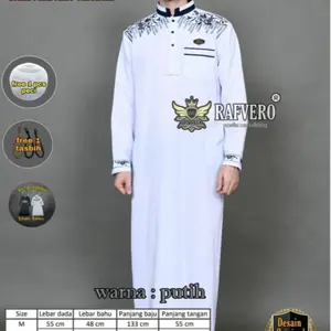 Jubah Pria Terbaru / Gamis Jubah Pria Dewasa Terlaris / Baju Gamis Pria Bordir Original Putih Muslim Panjang Hitam Navy Simple Arab Tasbih Abu