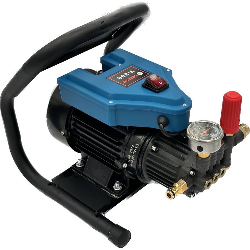 Máy rửa xe chỉnh áp mini gia đình BOSCOM T288 3200W - Khung sắt xách tay bảo vệ, có xả E, dây cao áp 15m