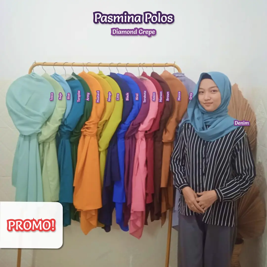 PROMO 17K Pasmina Polos Diamond Crepe