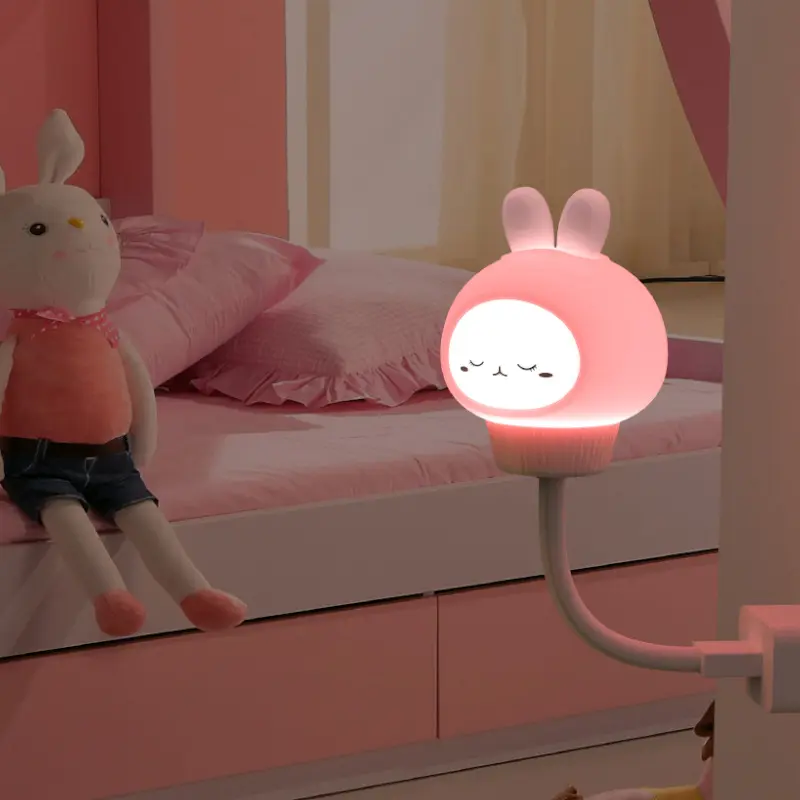 Đèn ngủ LED HÌNH GẤU dễ thương CÓ ĐIỀU KHIỂN TỪ XA cho bé. Đèn bàn cạnh giường ngủ mèo và thỏ đèn ngủ hoạt hình