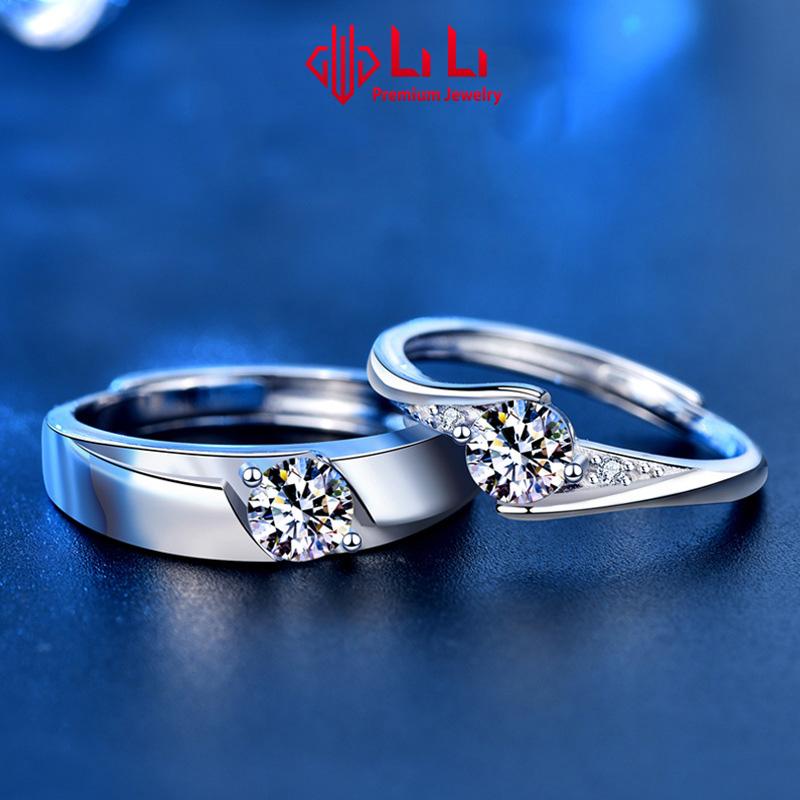  Nhẫn bạc cặp đôi LiLi S925 đính kim cương Moissanite cao cấp Layla LILI_054884 